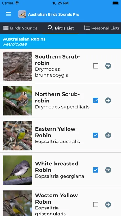 Скриншоты Australian Birds Sounds Pro