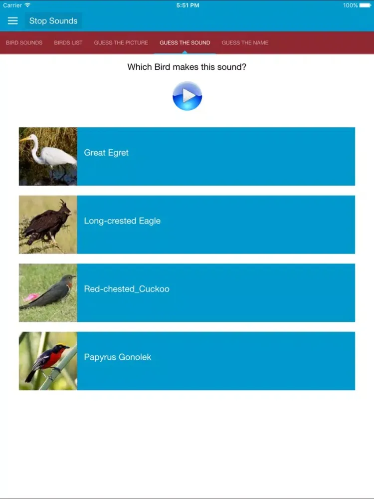 Zrzuty ekranu African Birds and Sounds iPad 