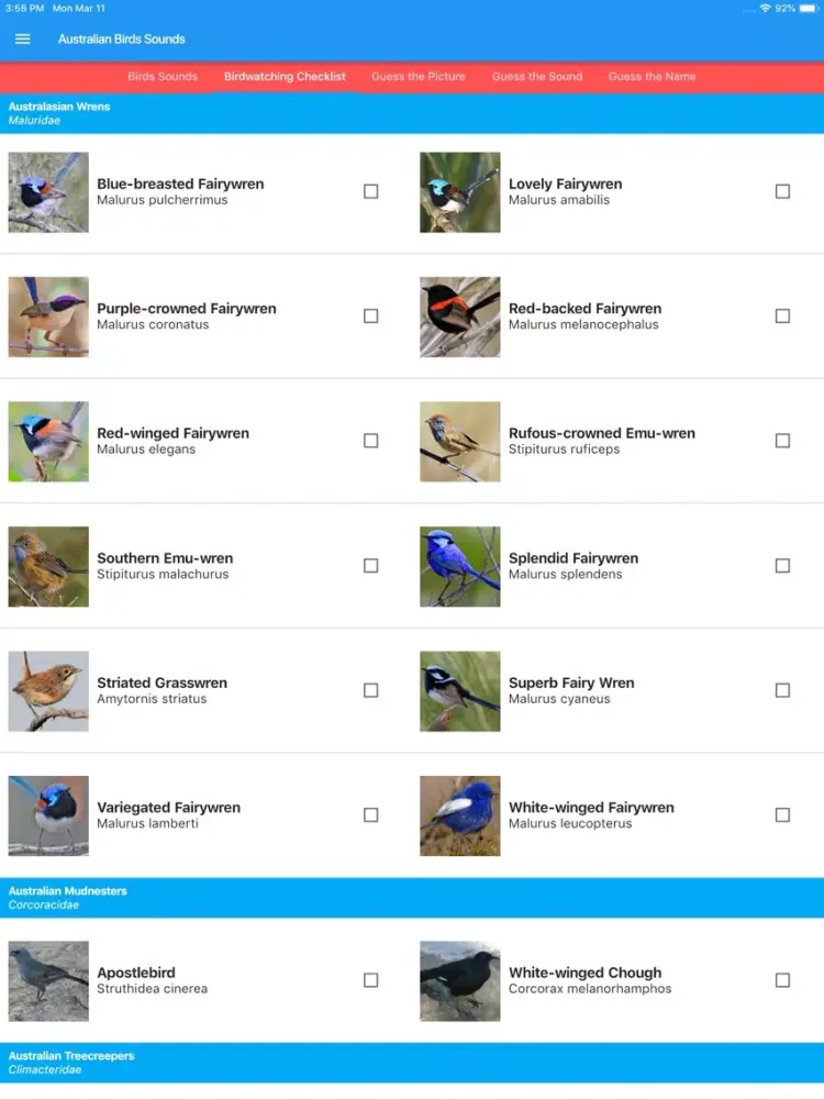 Tangkapan layar Australian Birds and Sounds iPad 