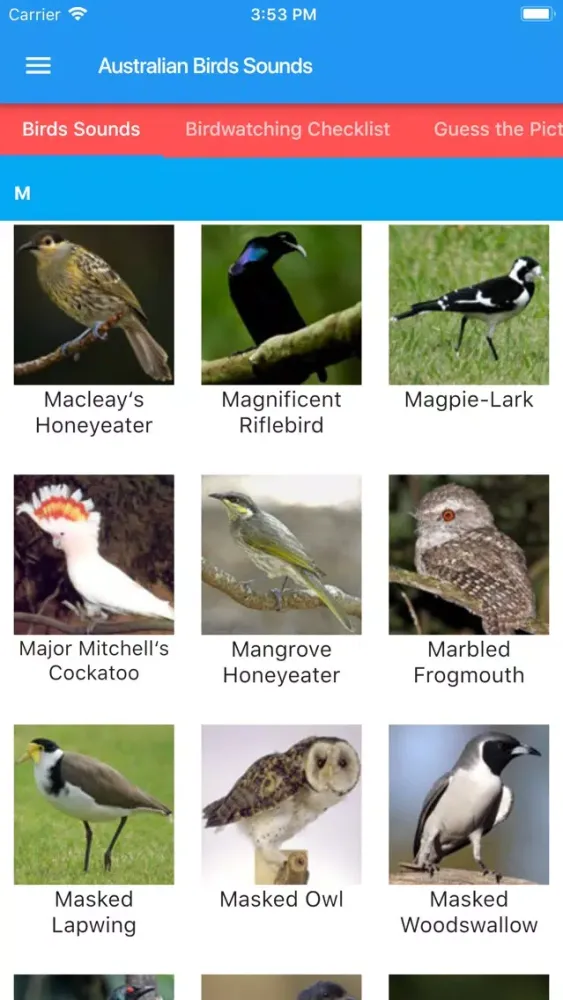Ảnh chụp màn hình của Australian Birds Sounds