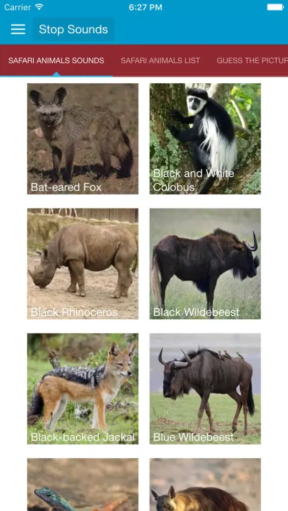 Captures d'écran de Safari Animal Sounds and Info
