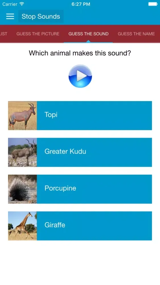 Captures d'écran de Safari Animal Sounds and Info