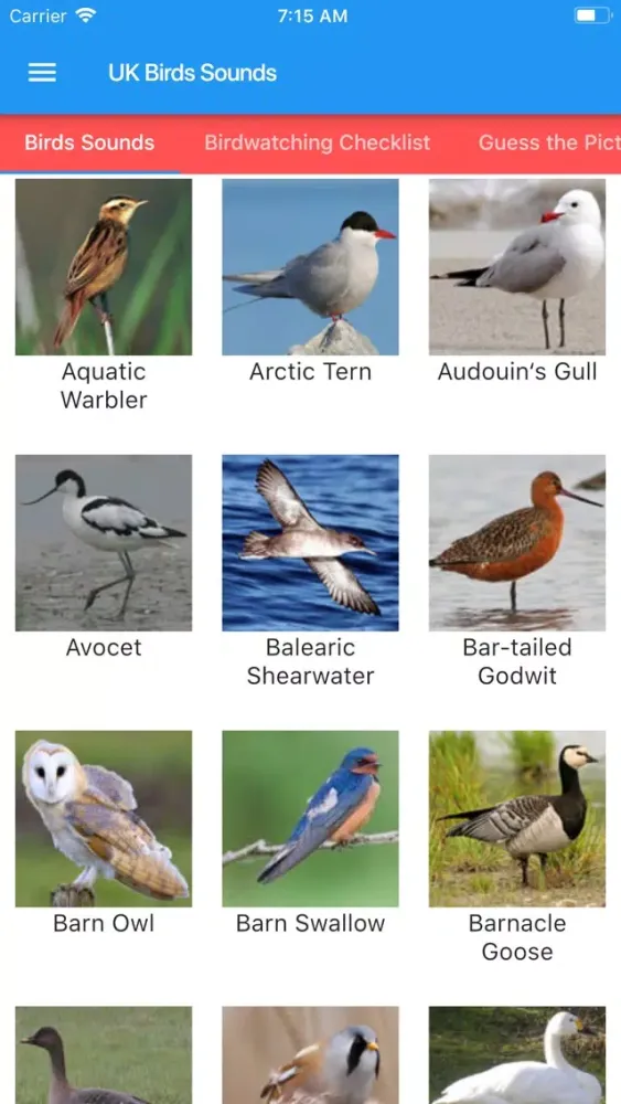 UK Birds Sounds سکرین شاٹس