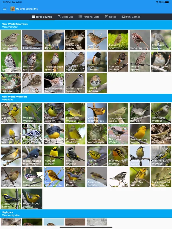 American Birds Sounds Pro iPad  Screenshots