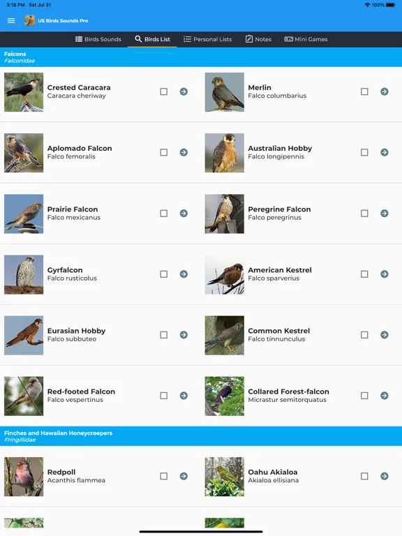 American Birds Sounds Pro iPad  Screenshots