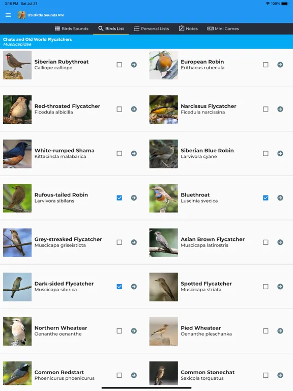 American Birds Sounds Pro iPad  Screenshots