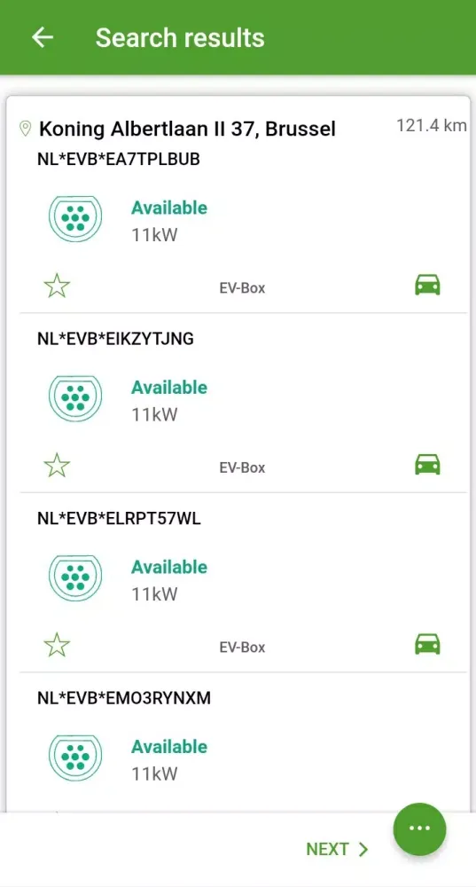 Luminus Public Charging Screenshots