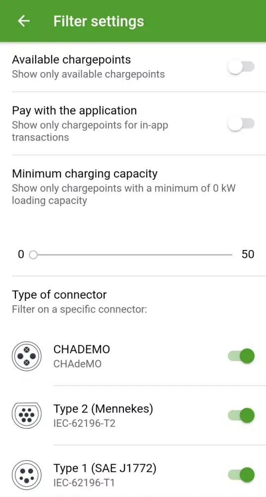 Luminus Public Charging Screenshots