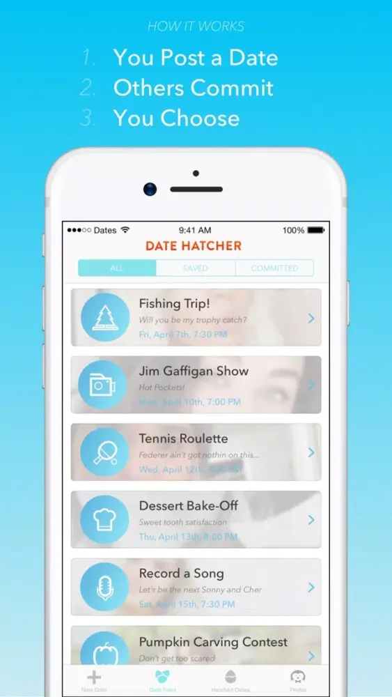 Screenshot di Date Hatcher - The Dating App for Real Dates