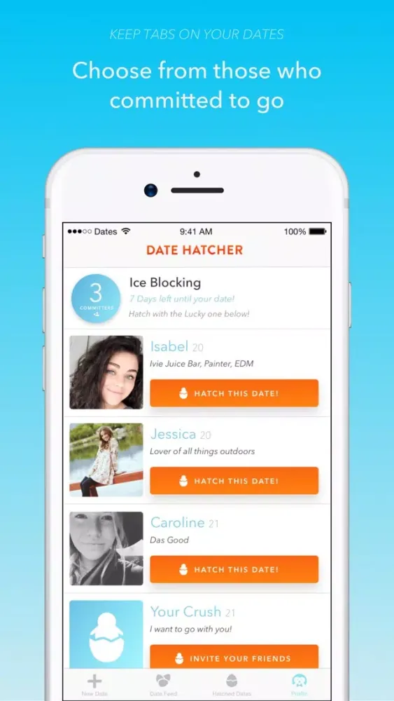 Screenshot di Date Hatcher - The Dating App for Real Dates