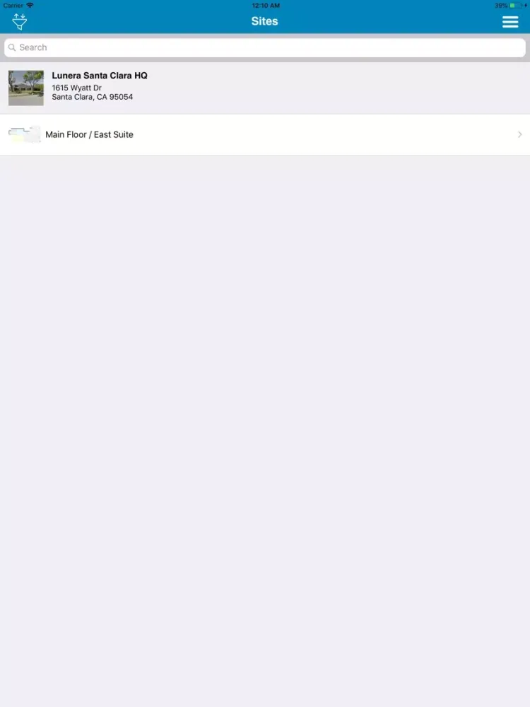 Ảnh chụp màn hình của Asset Tracking - Lunera iPad 