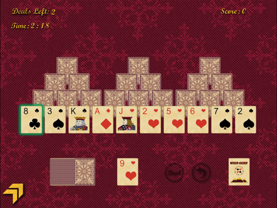 The Tri-Peaks Solitaire iPad  Screenshots