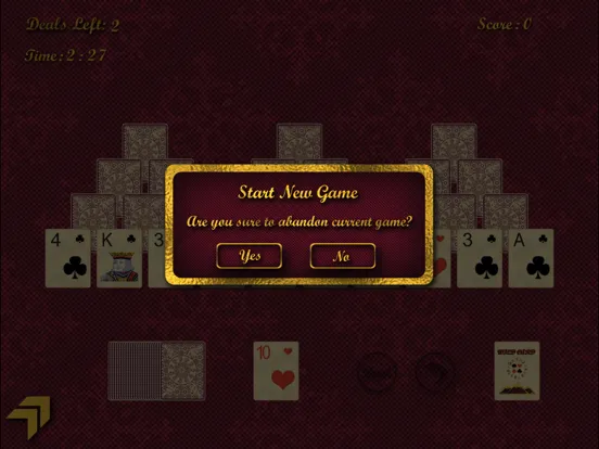 The Tri-Peaks Solitaire iPad Screenshots