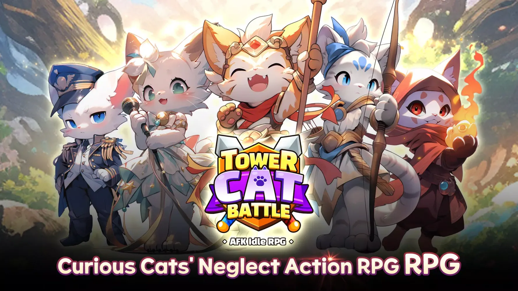 Tangkapan skrin Tower Cat Battle: Idle Cat RPG