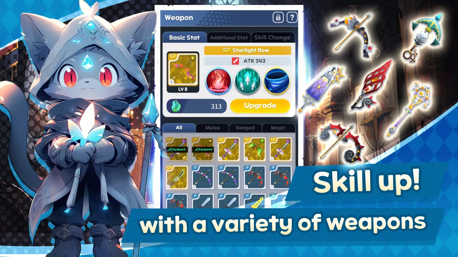 Tangkapan skrin Tower Cat Battle: Idle Cat RPG