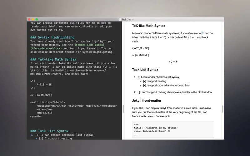 Captures d'écran de Markdown - Enjoy writing