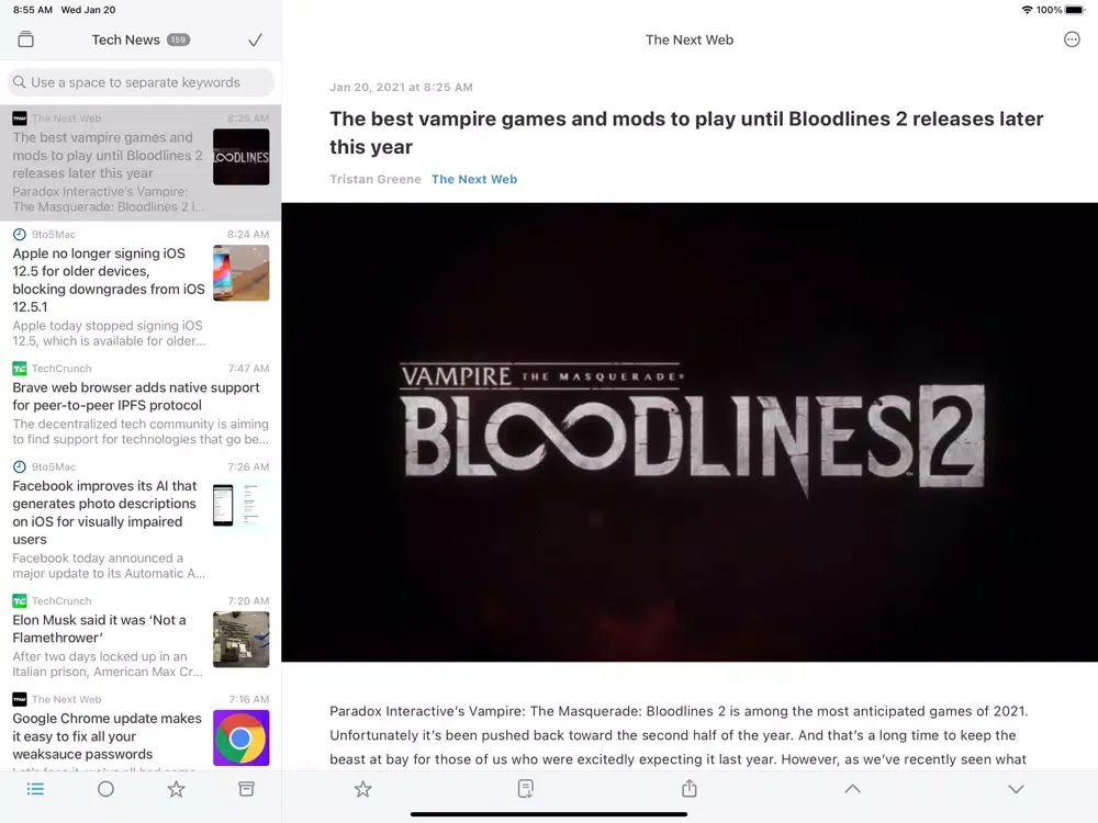 Pindoo RSS iPad  Screenshots