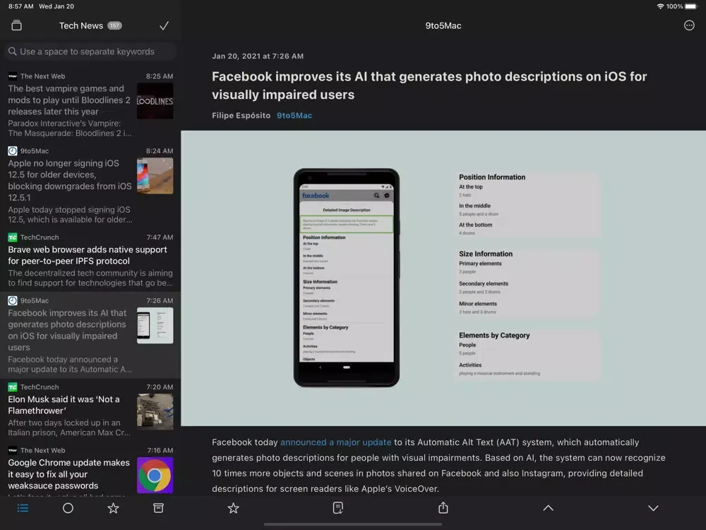 Pindoo RSS iPad  Screenshots