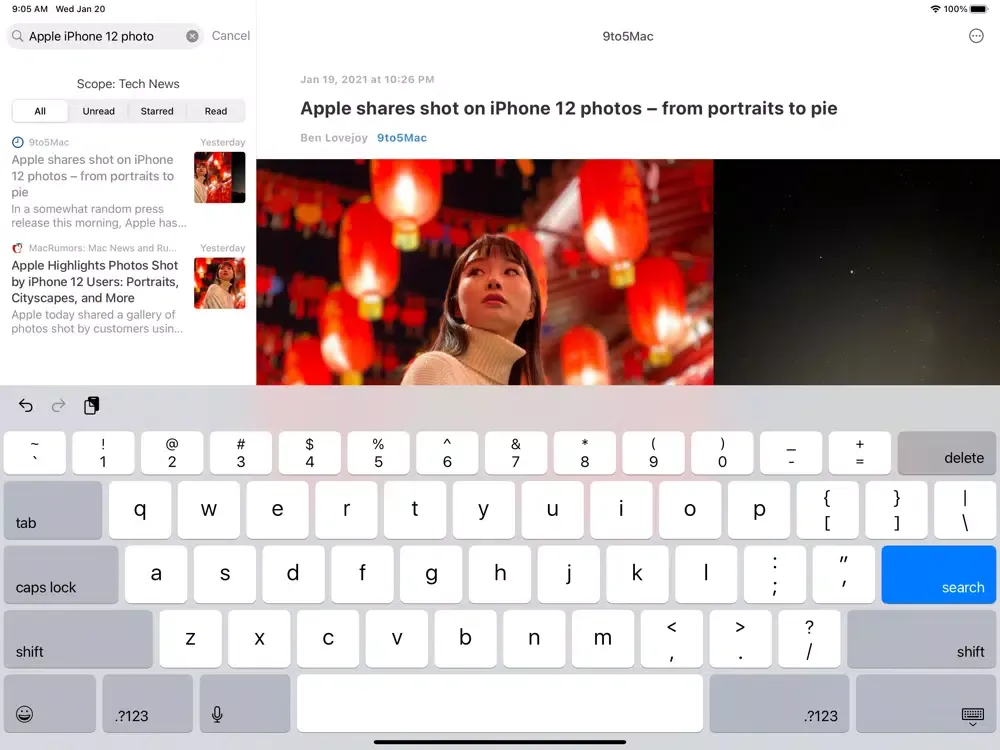 Pindoo RSS iPad  Screenshots
