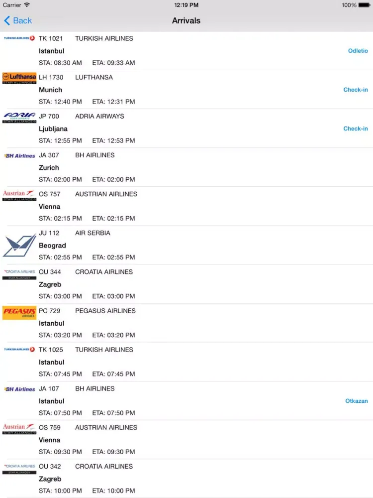 Скриншоты SIA - Sarajevo International Airport iPad 