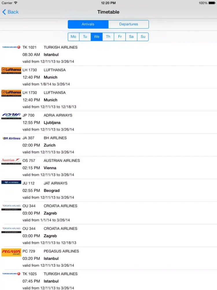 Скриншоты SIA - Sarajevo International Airport iPad 