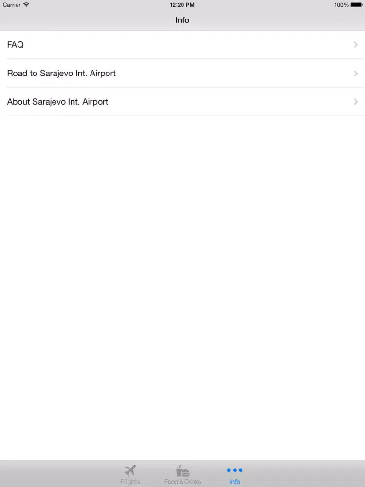Скриншоты SIA - Sarajevo International Airport iPad 