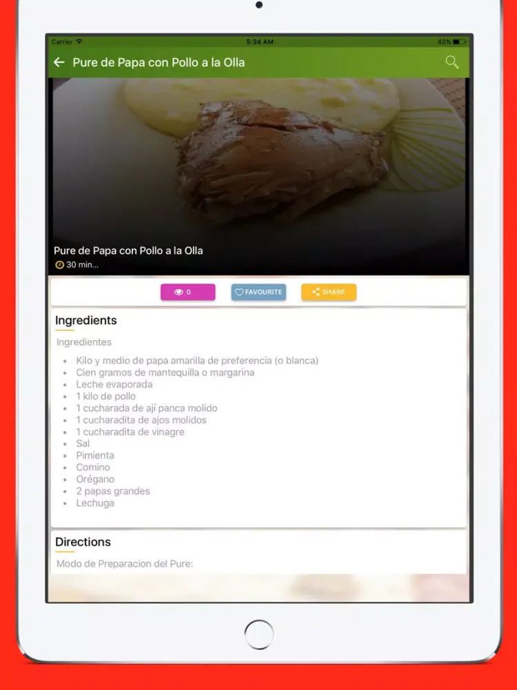 Recetas de Cocina y Comidas del Perú - Gastronomia iPad  Ekran Görüntüleri