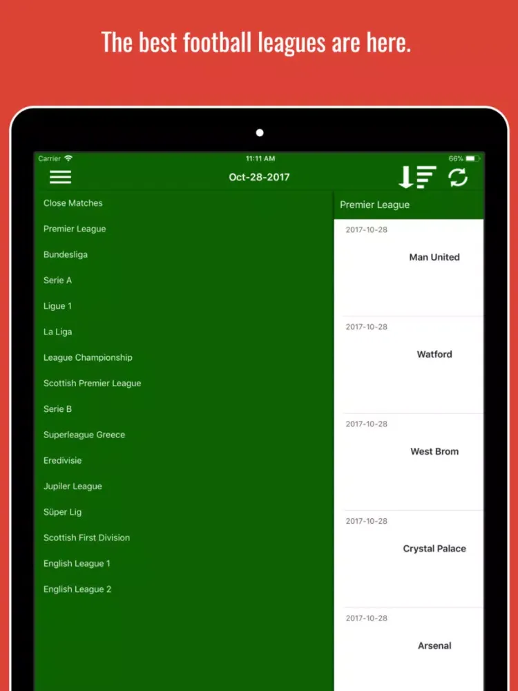 Live Scores Football - Leagues iPad  Screenshots