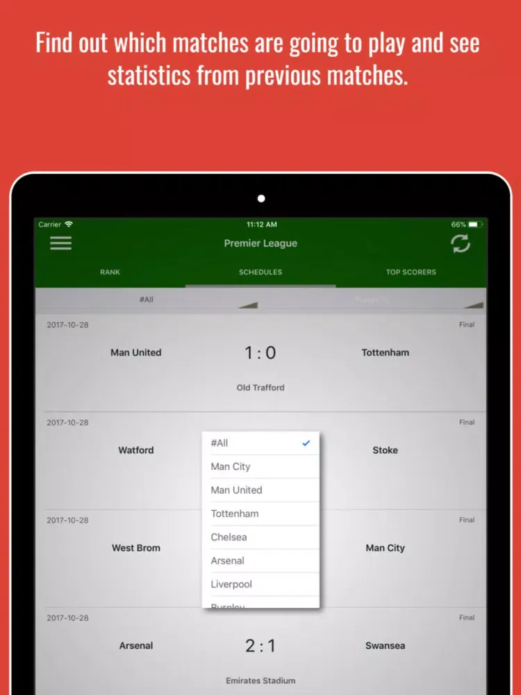 Live Scores Football - Leagues iPad  Screenshots