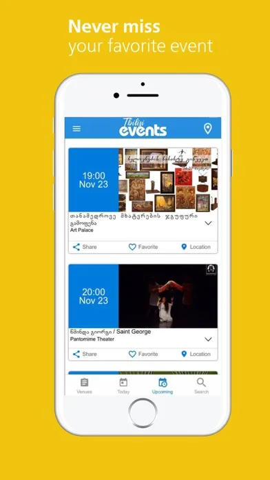 Zrzuty ekranu Tbilisi Events