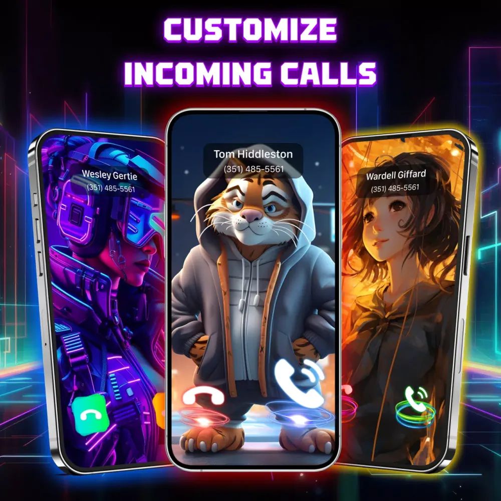 Tangkapan skrin Color Phone Call Screen Theme