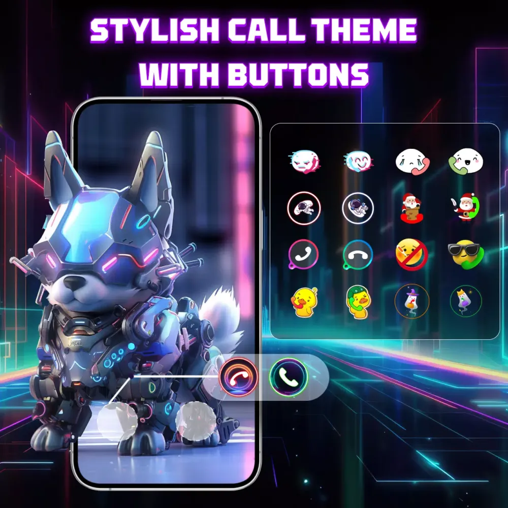 Tangkapan skrin Color Phone Call Screen Theme