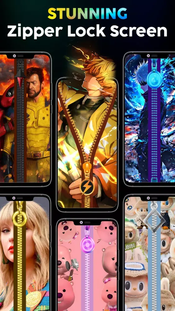 Capturas de tela do Zipper Lock Screen