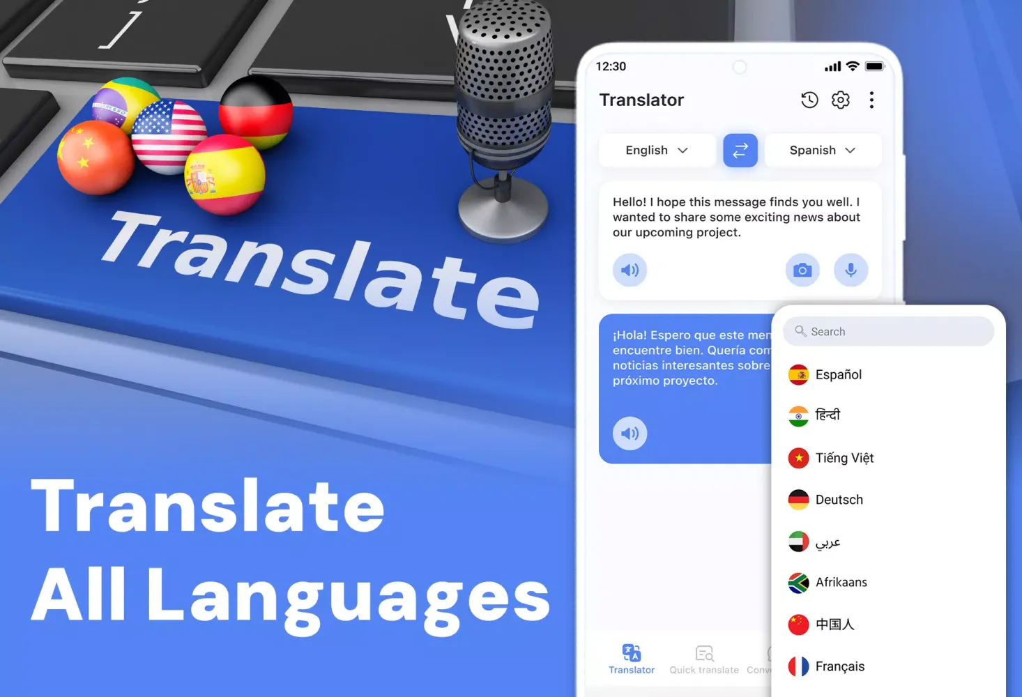 Ảnh chụp màn hình của Language Translator, Translate