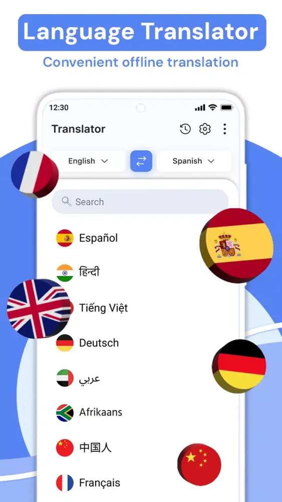 Ảnh chụp màn hình của Language Translator, Translate