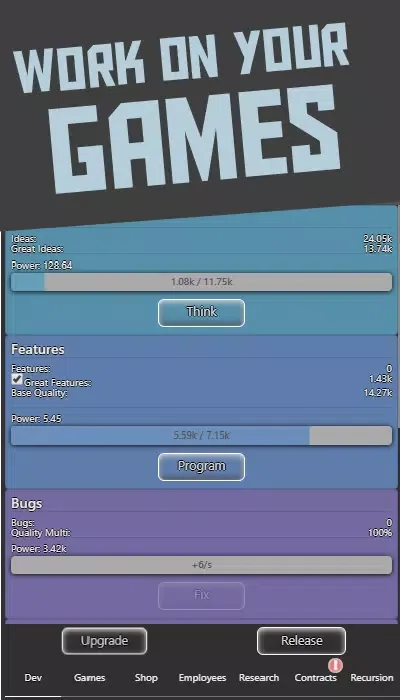 Idle Idle GameDev Screenshots