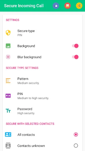 Secure Incoming Call Screenshots
