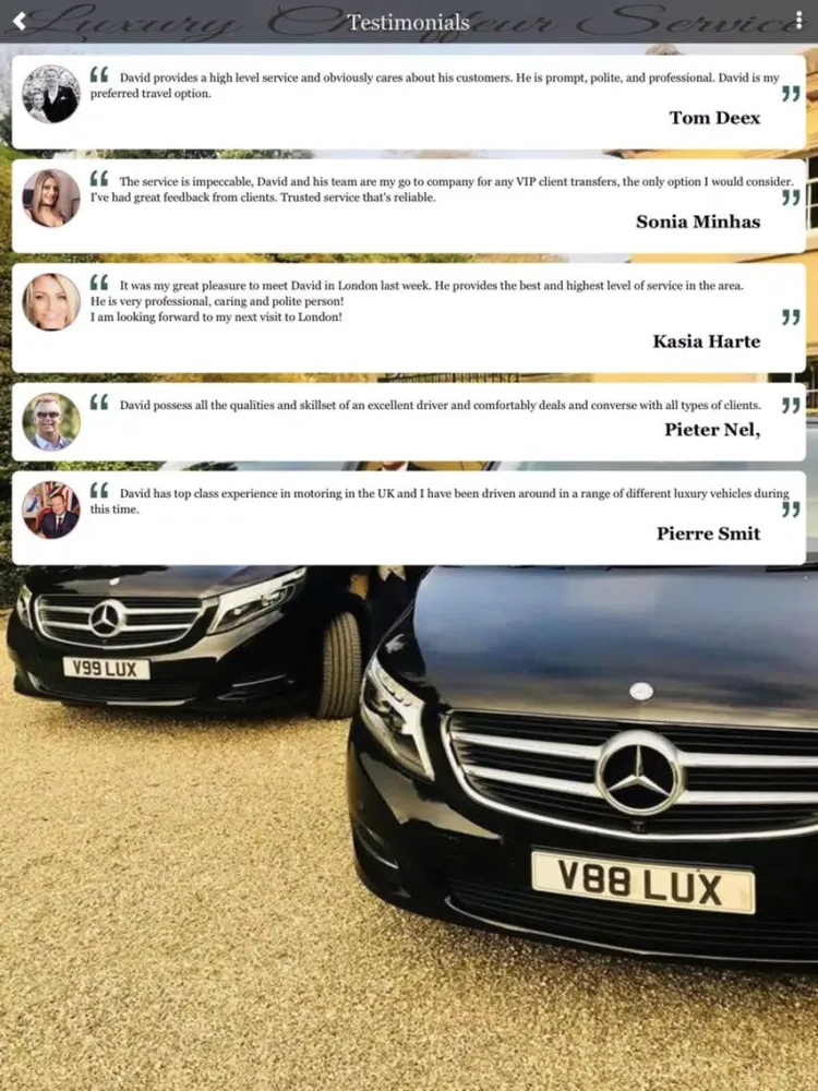 Capturas de pantalla de Lux Chauffeur iPad 