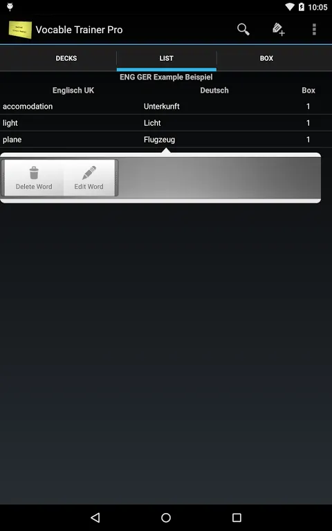تصاویر Vocable Trainer Free