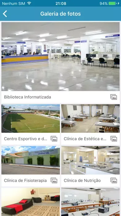 Capturas de tela do UNIFAFIBE