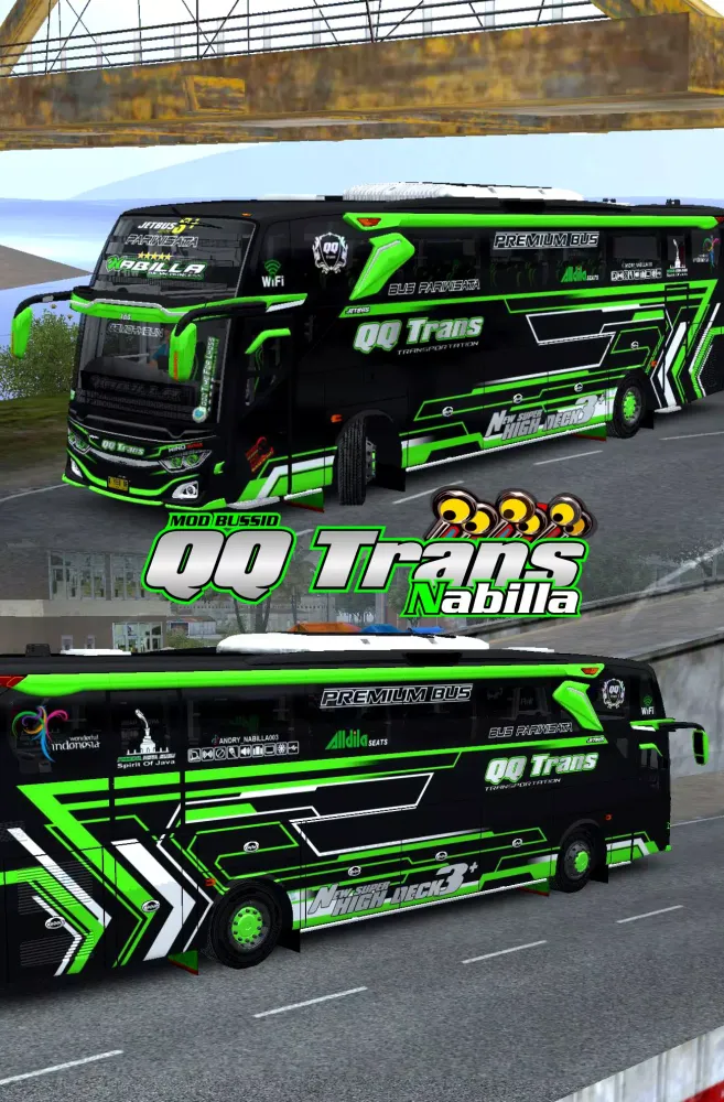 Mod Bussid QQ Trans Nabilla स्क्रीनशॉट