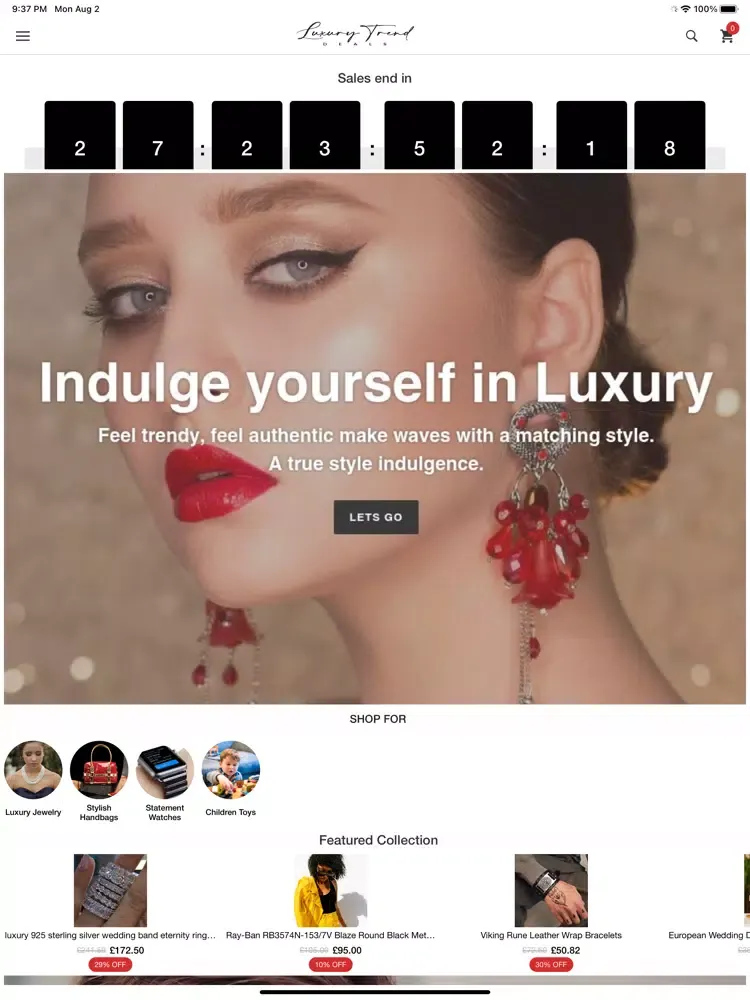Capturas de pantalla de Luxury Trend Deals iPad 