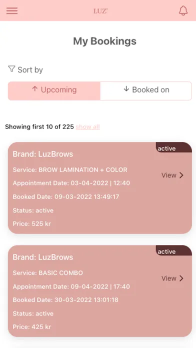 LUZ' BeautyApp Screenshots