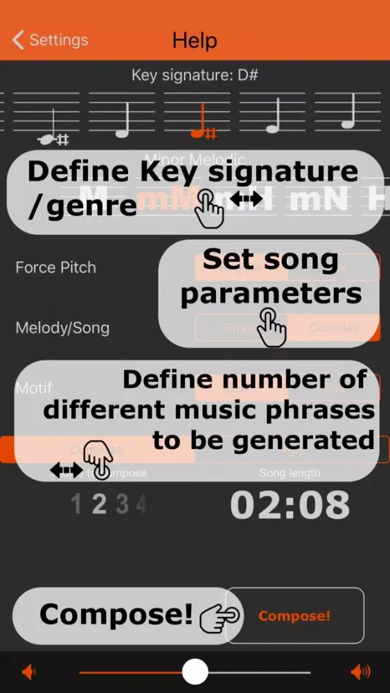 Capturas de tela do Virtual Music Composer Subscr.