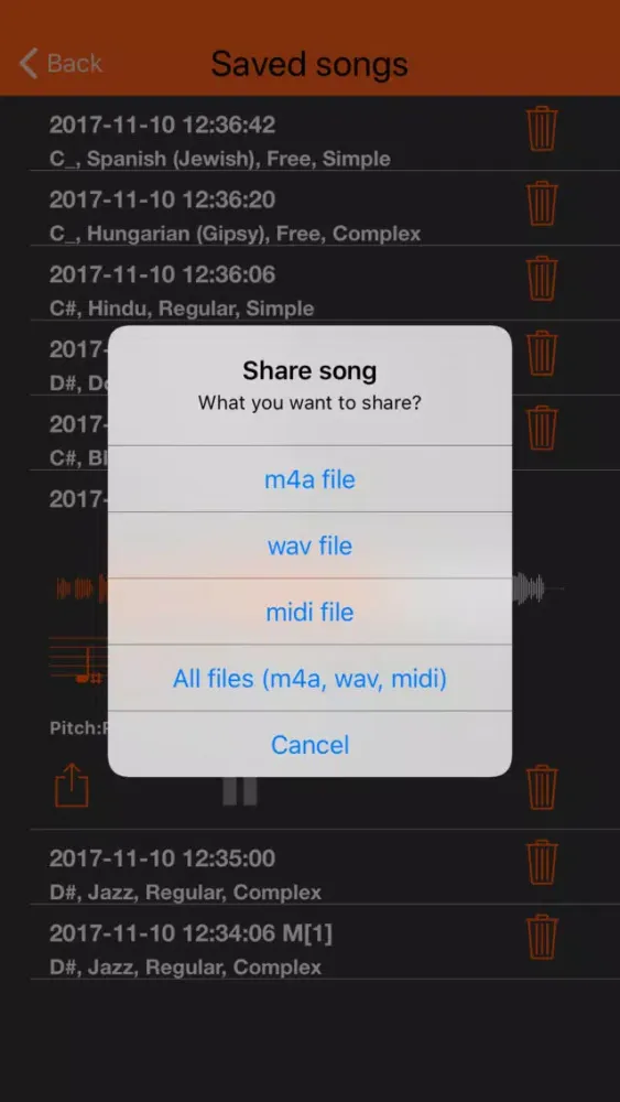 Capturas de tela do Virtual Music Composer Subscr.