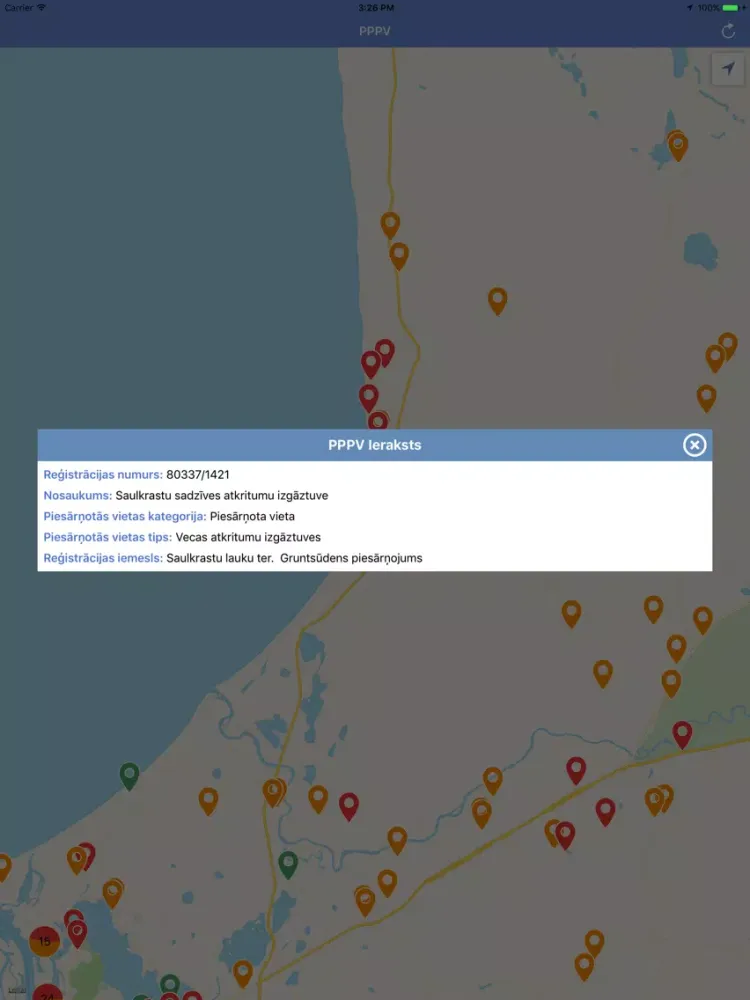 Capturas de pantalla de PPPV - piesārņotās vietas iPad 