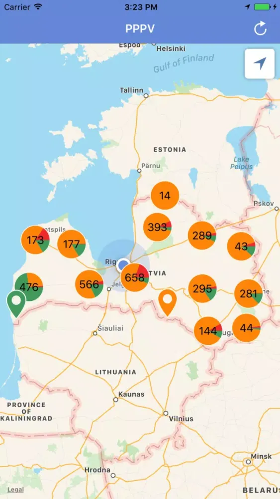 Capturas de pantalla de PPPV - piesārņotās vietas