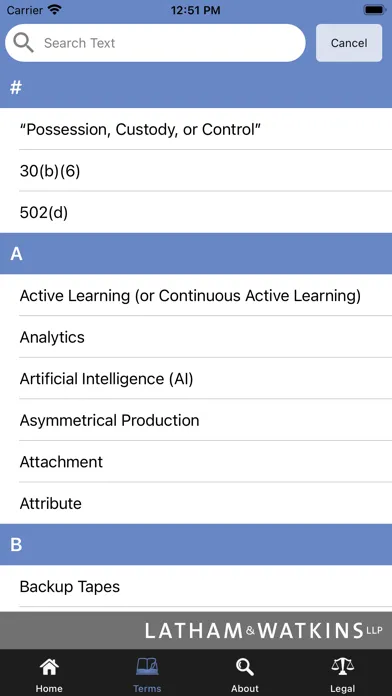 Ảnh chụp màn hình của The Book of Jargon®-eDiscovery