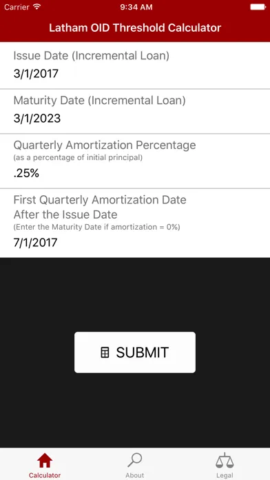 OID Threshold Calculator سکرین شاٹس