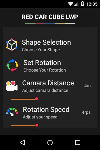 3D Red Magic Car Cube LWP Screenshots